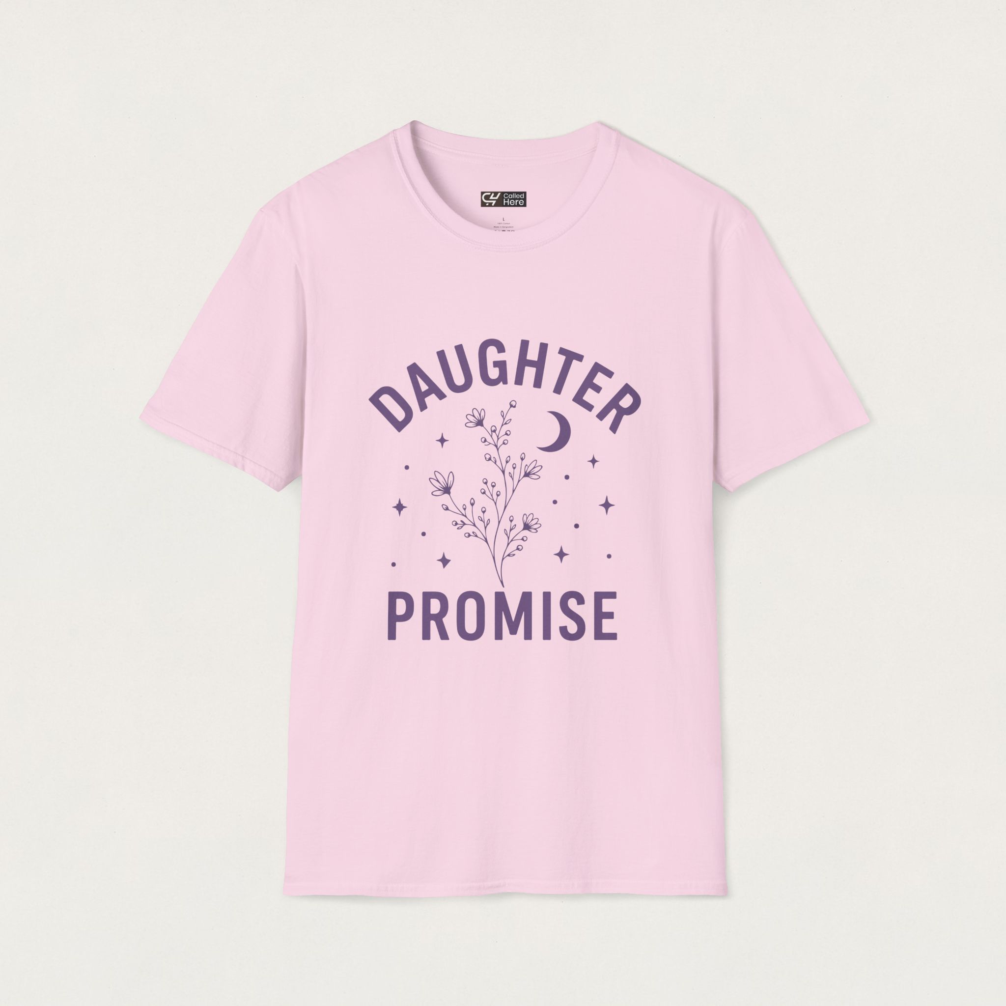 Called Here Daughter of Promise T‑Shirt: Floral Moon Graphic Tee for Women