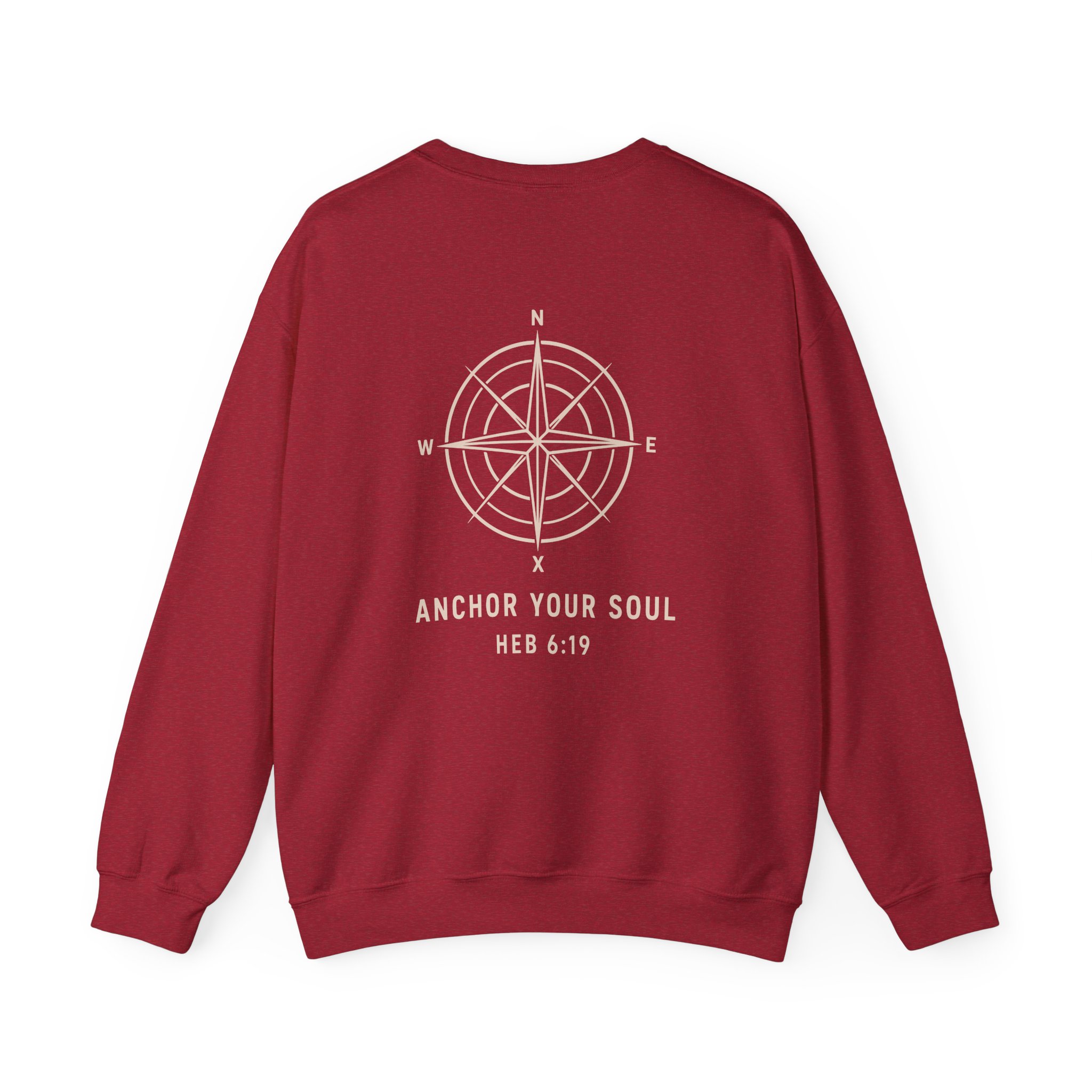 Called Here Anchor Your Soul Crewneck Sweatshirt: Compass and Anchor - Hebrews 6:19